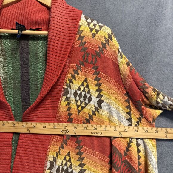 Polo Ralph Lauren Southwestern Aztec Open Cardigan Sweater Shawl Womens L/XL - Picture 7 of 8